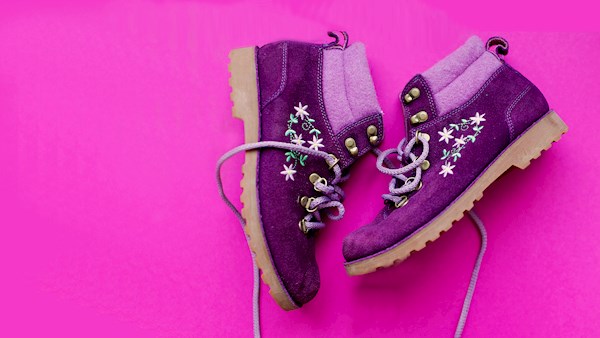 Childrens shoes embroidery