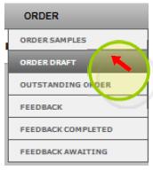 Order Draft - Initial screen