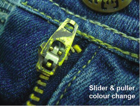 Slider and puller color change