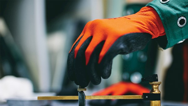 Orange cut protect gloves