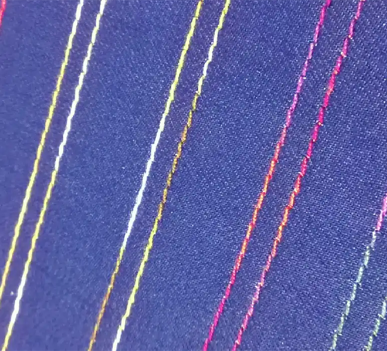 Colour thread stitches