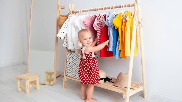 Baby using her wardrobe
